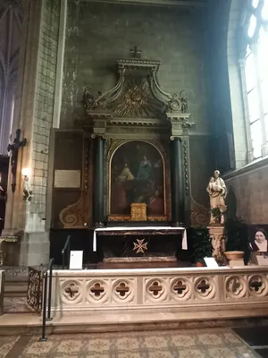 autel et retable de Saint-Joseph avec son tableau : La Pentecôte